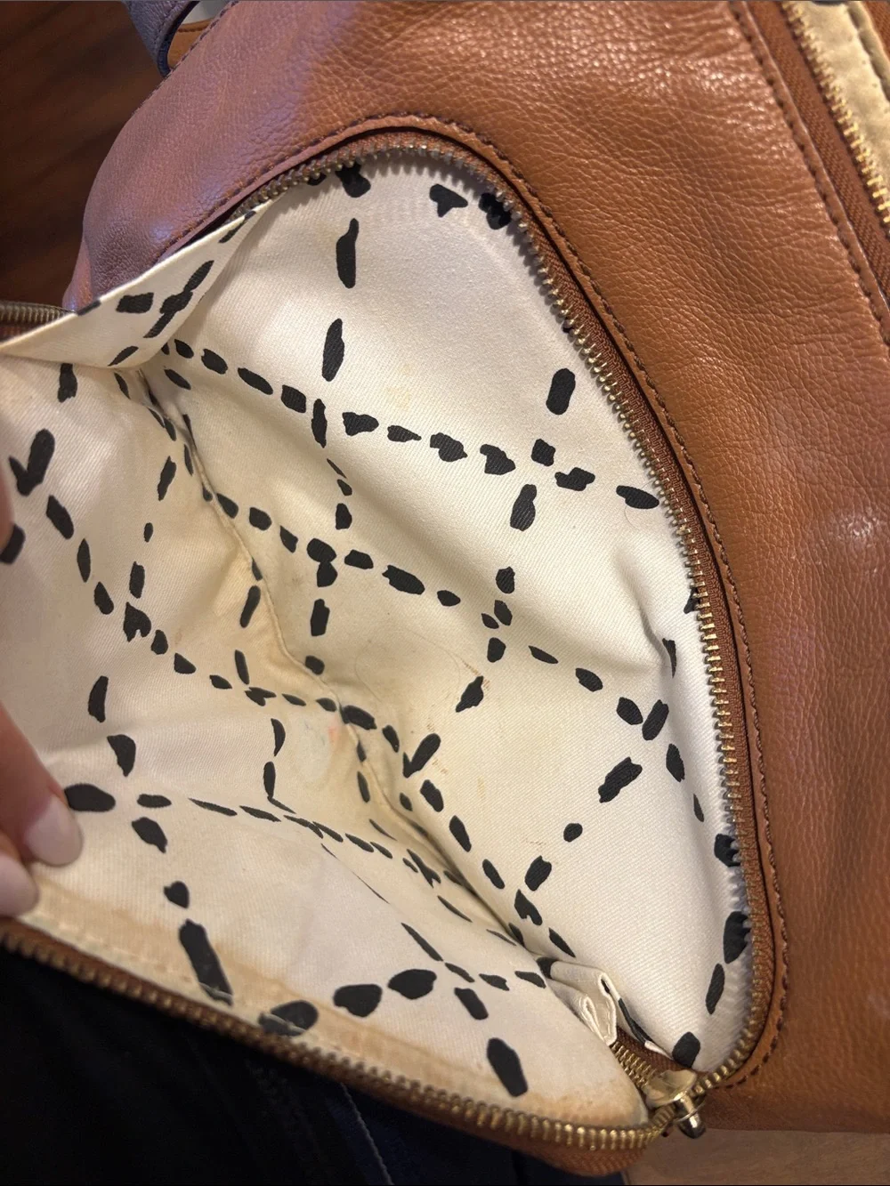 kate spade Tan/Brown Leather Crossbody with Front Zip Pocket